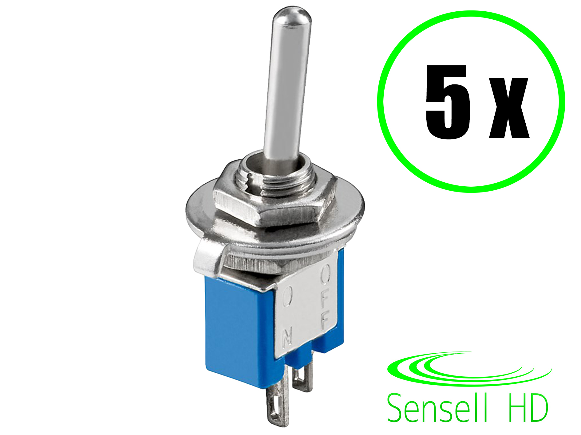 5x Kippschalter Subminiatur Hebelschalter Miniatur Schalter Ein//Aus 2 Pins
