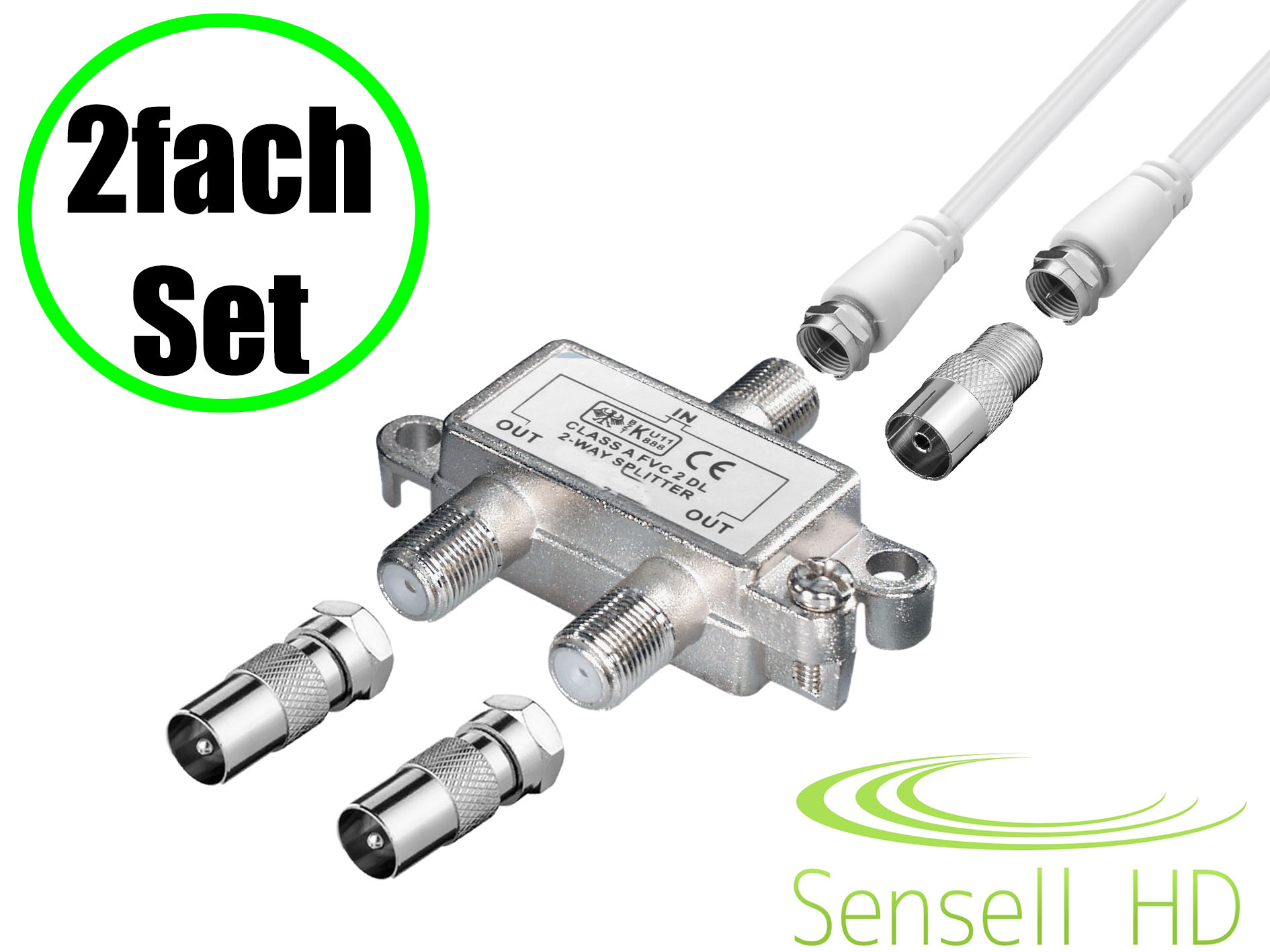 TV-Splitter Set 1 Zu 2 – Koaxialkabel-Verteiler F Produktbild-Vorschau 10